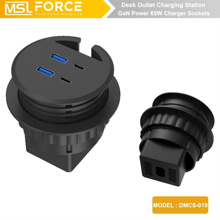 ڈیسک ٹاپ ایکسٹینشن وال چارجر ساکٹ 2USB A 2x USB C