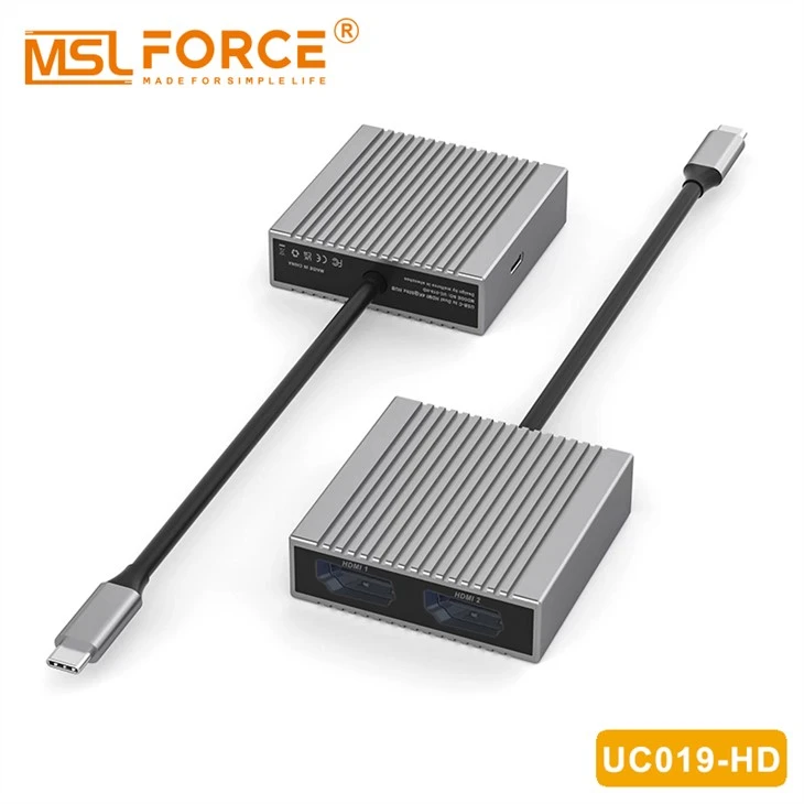 USB-C ٹو ڈوئل HDMI MST HUB - لیپ ٹاپ کے لیے ڈوئل مانیٹر اڈاپٹر